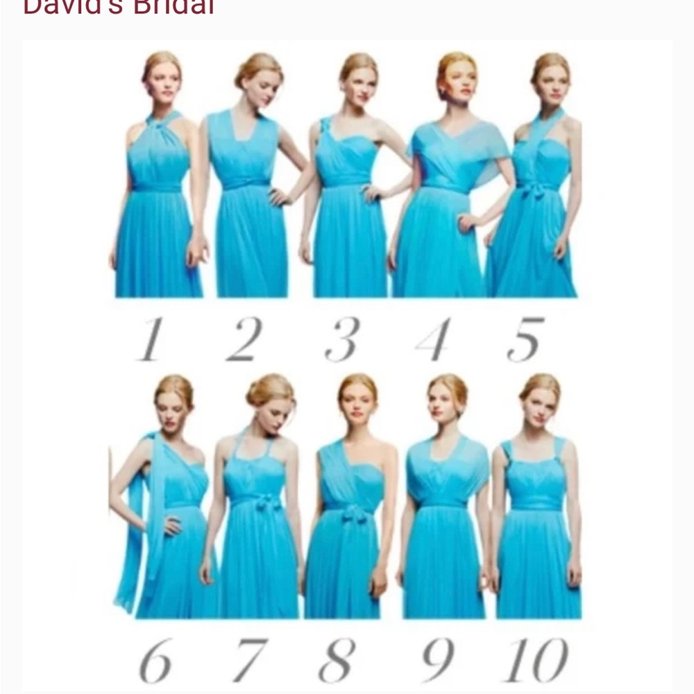 NWT David’s Bridal Versa Dress size 6 in Oasis Blue